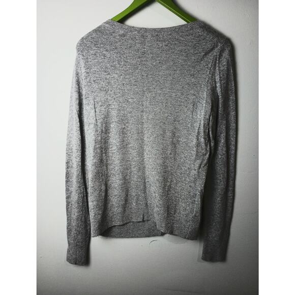 Women's Loft Deer Sweater Size Medium Wool Gray Long sleeve Pull Over Cozy - Picture 5 of 6